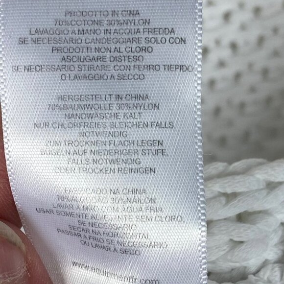 Equipment Femme White Bay Crew Neck Sleeveless Knit Top Size Medium Buttons Boho - Picture 10 of 11